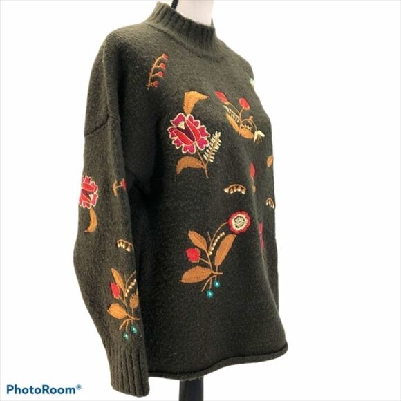 Cliche Wool Blend Sweater with Embroidery - Picture 2 of 6